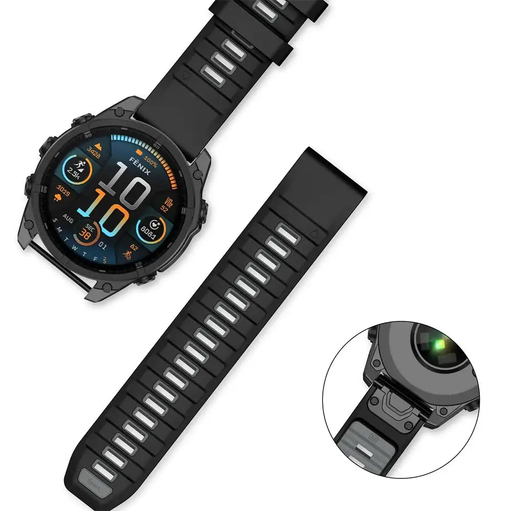 QuickFit Silicone Sports Strap for the Garmin (22mm/26mm) (wide compatibility & 22 colours) Habicare