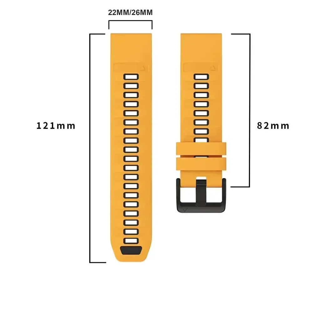 QuickFit Silicone Sports Strap for the Garmin (22mm/26mm) (wide compatibility & 22 colours) Habicare