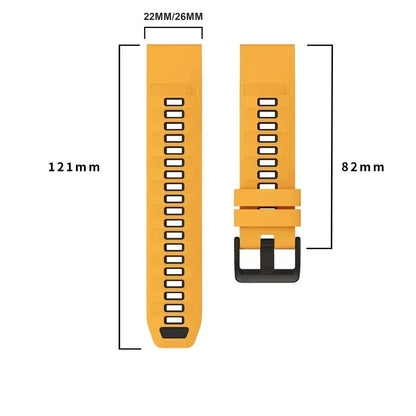 QuickFit Silicone Sports Strap for the Garmin (22mm/26mm) (wide compatibility & 22 colours) Habicare