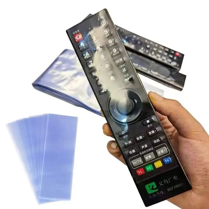 Set of five 6cm x 25cm black remote control sleeves from 9eight5, designed to protect and organize electronics remotes.