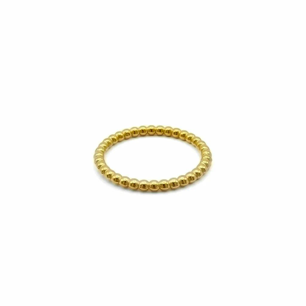 Stainless Steel Bead Stacking Ring - Gold.