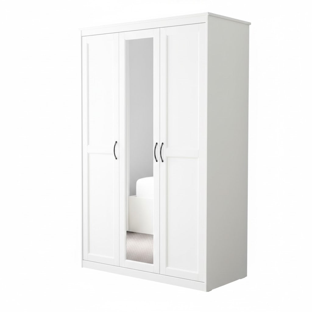 'Roman' 3 Door wardrobe with Mirror sue-e furniture