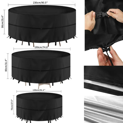 Round Waterproof Patio Furniture Cover – Anti-UV, Windproof (different sizes available) Habicare
