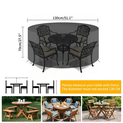Round Waterproof Patio Furniture Cover – Anti-UV, Windproof (different sizes available) Habicare