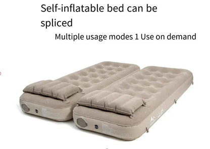 Self-Inflatable Camping Mattress - 190x160x25cm Double with Pillow | Home & Outdoor Use