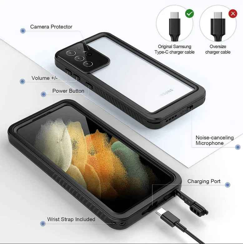 Redpepper Waterproof Case for Samsung S21 Ultra | Full Protection