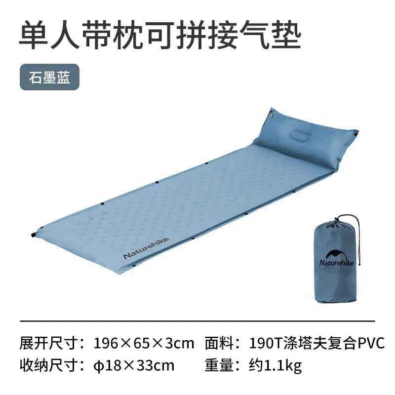Naturehike D01 Extended Inflatable Sleeping Pad with Pillow - Camping Mat