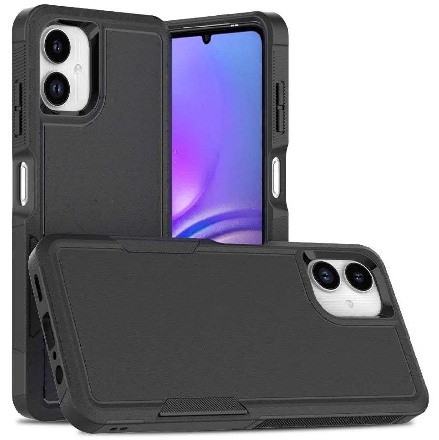 Samsung Galaxy A06 4G Dual Layer Armor Hard Case – Black - ShopHub
