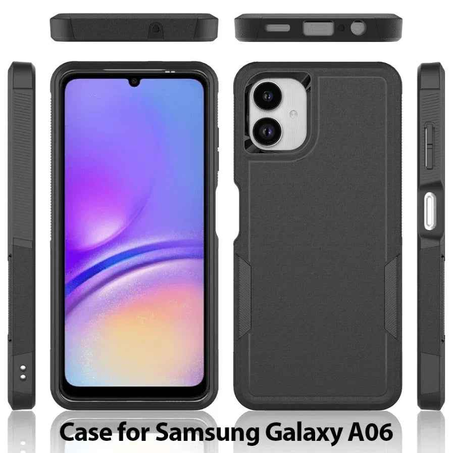 Samsung Galaxy A06 4G Dual Layer Armor Hard Case – Black