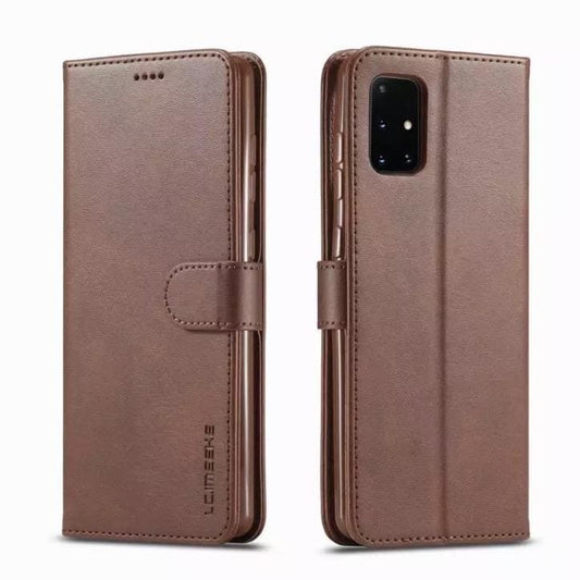 Leather Wallet Case for Samsung Galaxy A21s (Brown) 9eight5