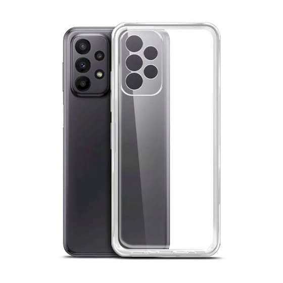 Clear 9eight5 phone case for Samsung Galaxy A23, slim protective cover with precise cutouts and stylish design.