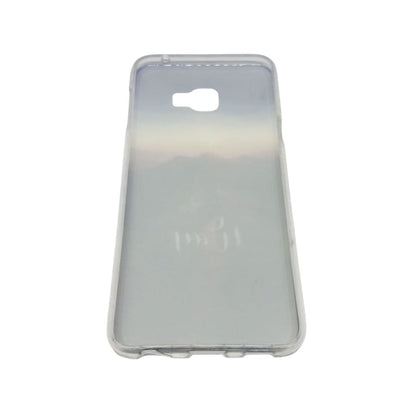 Silicone case for Samsung Galaxy C5 Pro by 9eight5, soft pink color, snug fit, and textured surface for grip.