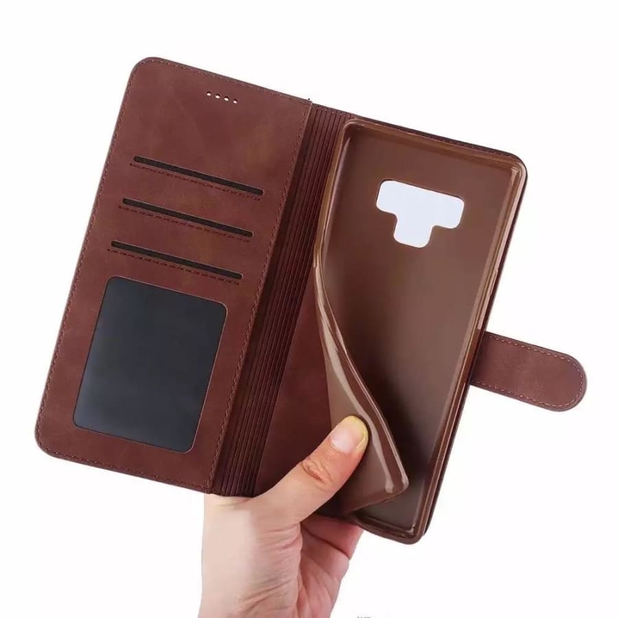 Synthetic Leather Flip Case for Samsung Galaxy Note 9 (Brown) 9eight5