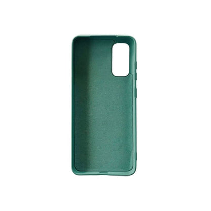 Silicone phone case for Samsung Galaxy S20 by 9eight5, showing a smooth, flexible black cover with precise cutouts.