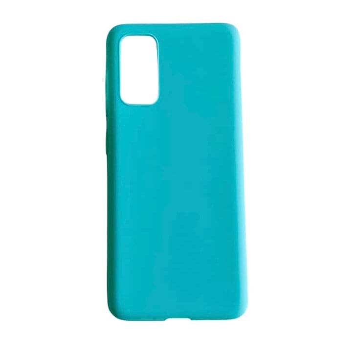 Silicone cover for Samsung Galaxy S20 by 9eight5, showing a soft, flexible phone case with a smooth finish and precise cutouts.