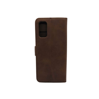 Brown synthetic leather flip case for Samsung Galaxy S20 by 9eight5, featuring a stylish, protective phone cover.