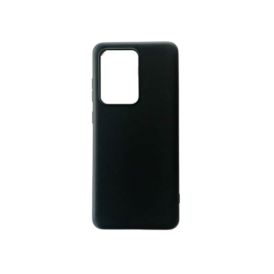 Black silicone case for Samsung Galaxy S20 Ultra by 9eight5, showing a close-up of the flexible, protective phone cover.