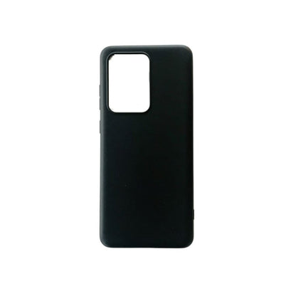 Black silicone case for Samsung Galaxy S20 Ultra by 9eight5, showing a close-up of the flexible, protective phone cover.