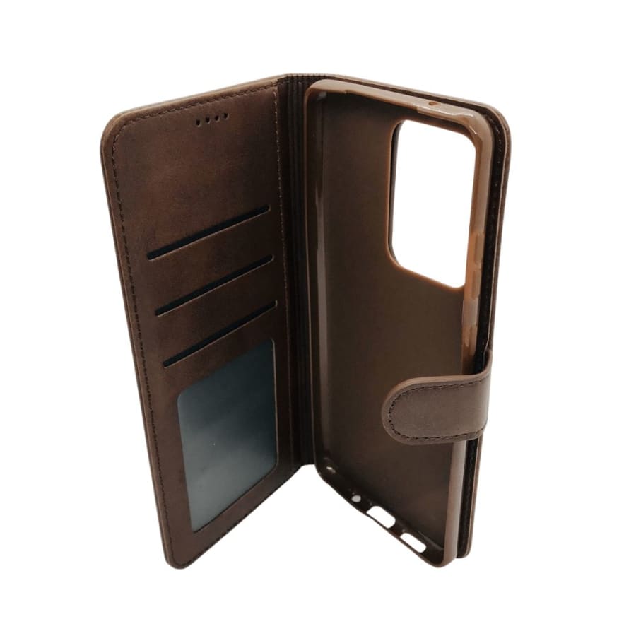 Synthetic Leather Flip Case for Samsung Galaxy S20 Ultra (Brown) 9eight5