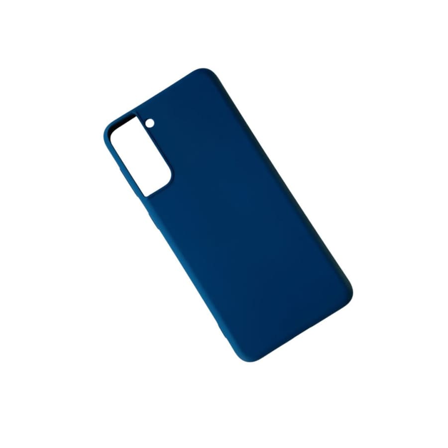 Silicone phone case in black for Samsung Galaxy S21 Plus by 9eight5, showing smooth texture and precise cutouts.