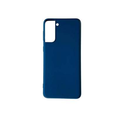 Silicone phone case for Samsung Galaxy S21 Plus by 9eight5, showing a smooth, flexible, protective cover on the device.