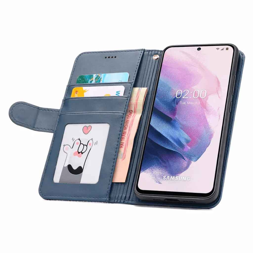 Samsung Galaxy S21 Plus Flip Wallet Case Cowhide Dot Pattern