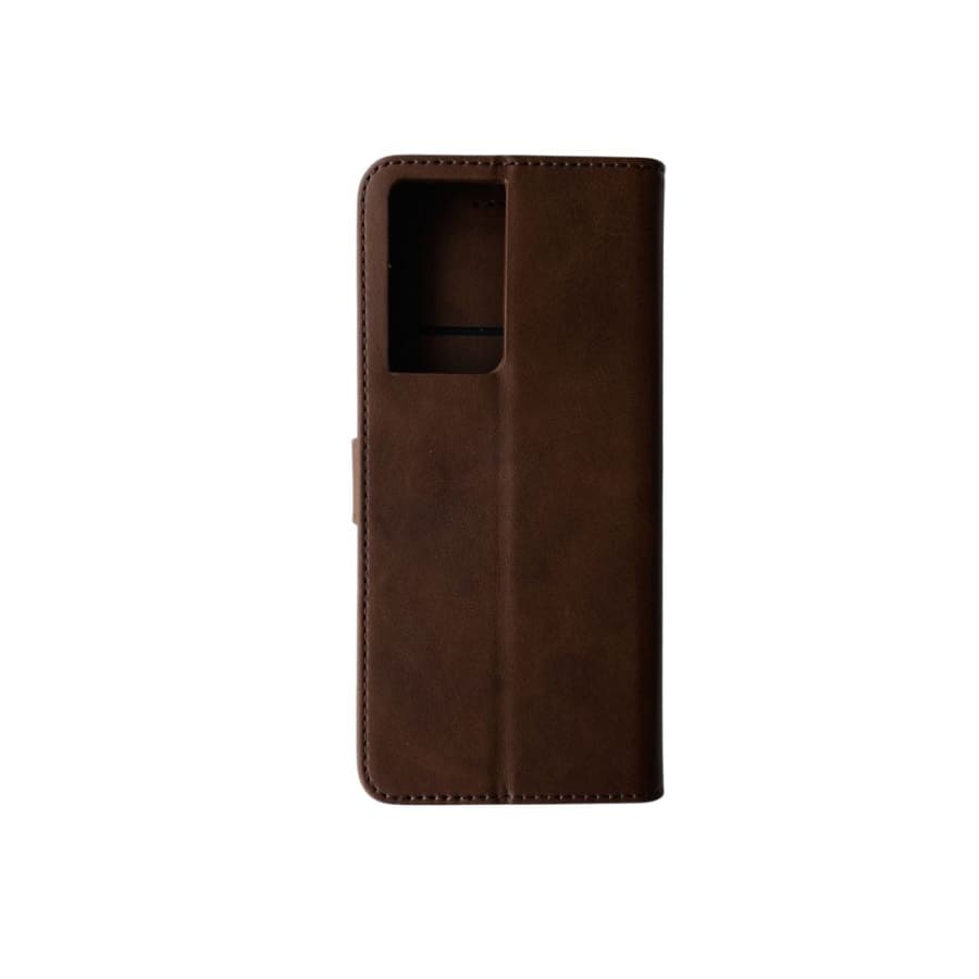 Synthetic Leather Flip Case for Samsung Galaxy S21 Ultra (Brown) 9eight5
