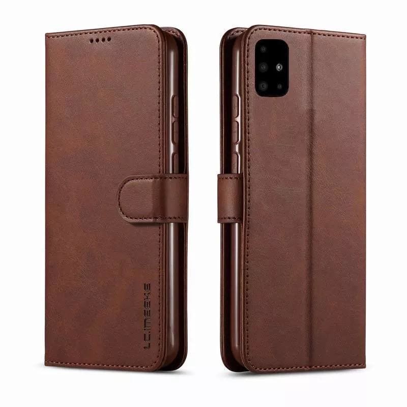 Synthetic Leather Flip Case for Samsung Galaxy S21 Ultra (Brown) 9eight5