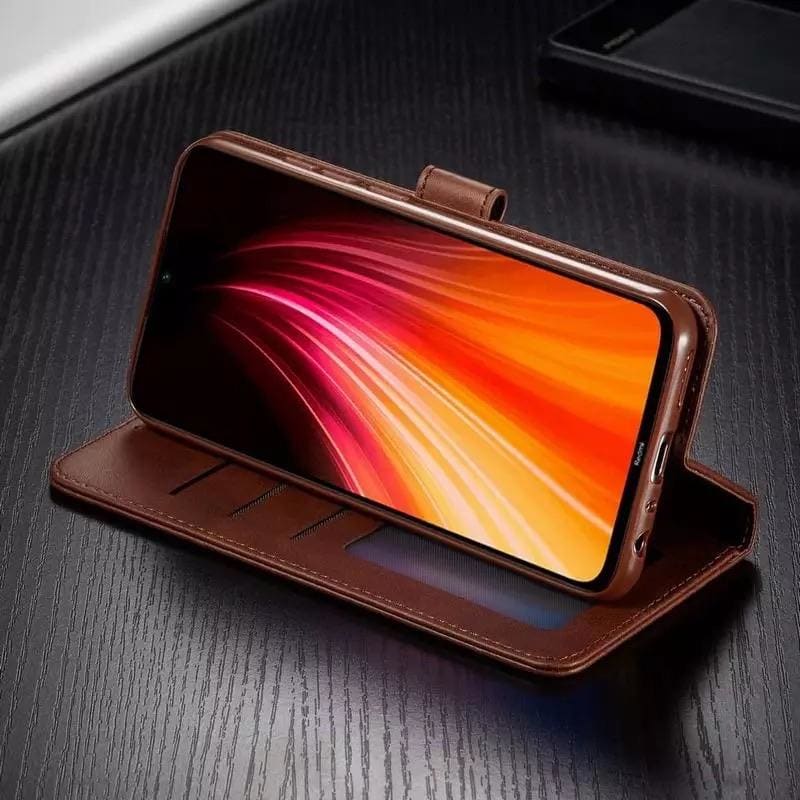 Synthetic Leather Flip Case for Samsung Galaxy S21 Ultra (Brown) 9eight5