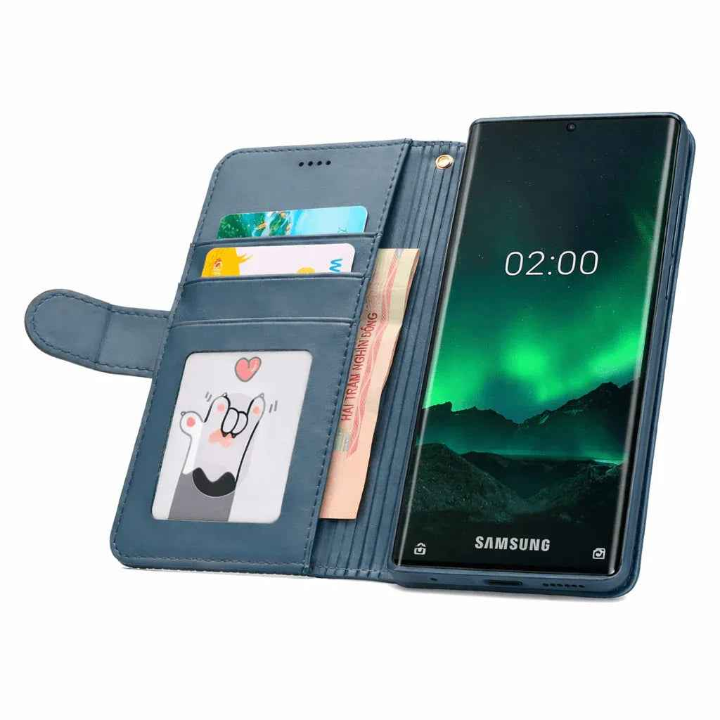 Samsung Galaxy S24 Ultra Flip Wallet Case Cowhide Dot Pattern
