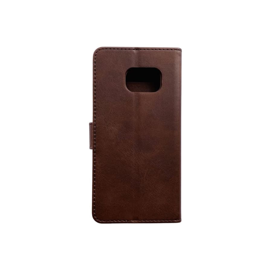 Brown synthetic leather flip case for Samsung Galaxy S7 by 9eight5, featuring a protective design and card slots.