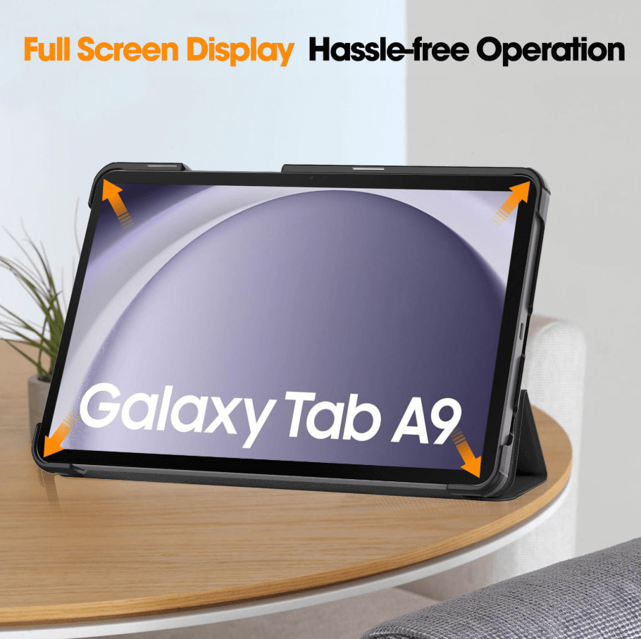 Samsung Galaxy Tab A9 8.7 Trifold Folio Stand Slim PU Leather Magnetic Flip Cover Case techplus