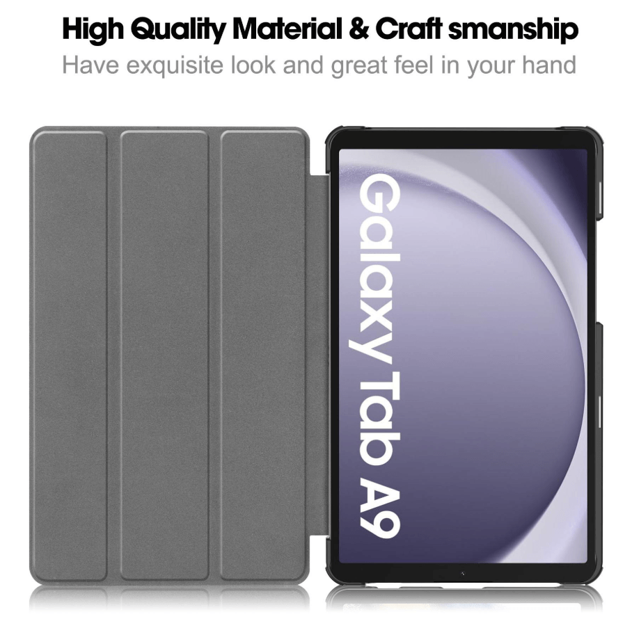 Samsung Galaxy Tab A9 8.7 Trifold Folio Stand Slim PU Leather Magnetic Flip Cover Case techplus
