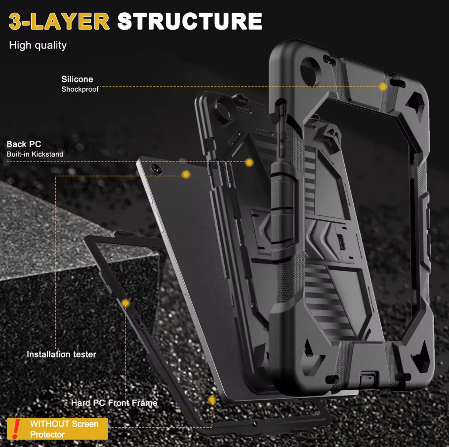 Samsung Galaxy Tab A9 Rugged Shockproof Case with Kickstand techplus