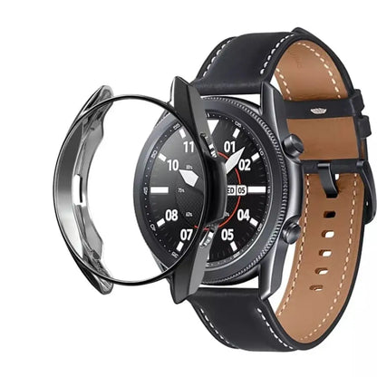 Black Habicare protective case for Samsung Galaxy Watch 3 45mm, designed to safeguard the smartwatch with durable materials.
