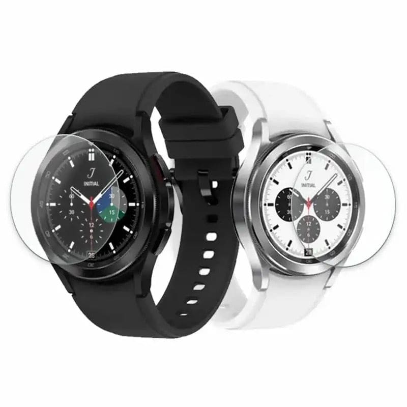 Tempered glass screen protector for Samsung Galaxy Watch 4 40mm, from That Watch Shop, showing front view of the clear protector.