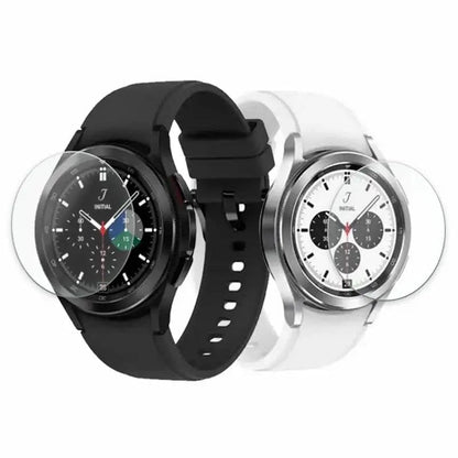 Tempered glass screen protector for Samsung Galaxy Watch 4 40mm, from That Watch Shop, showing front view of the clear protector.