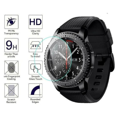 Tempered glass screen protector for Samsung Galaxy Watch 4 40mm, providing durable, clear protection for the watch display.