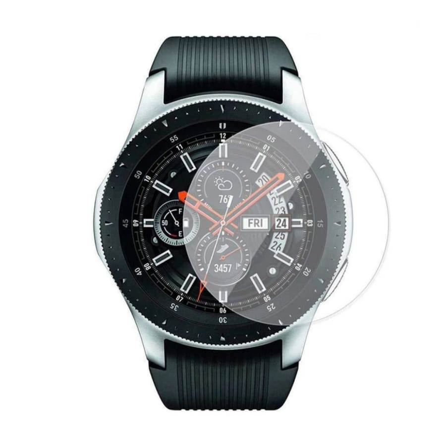 Samsung Galaxy Watch 42mm screen protector by That Watch Shop, clear protective film on watch face for screen safety.