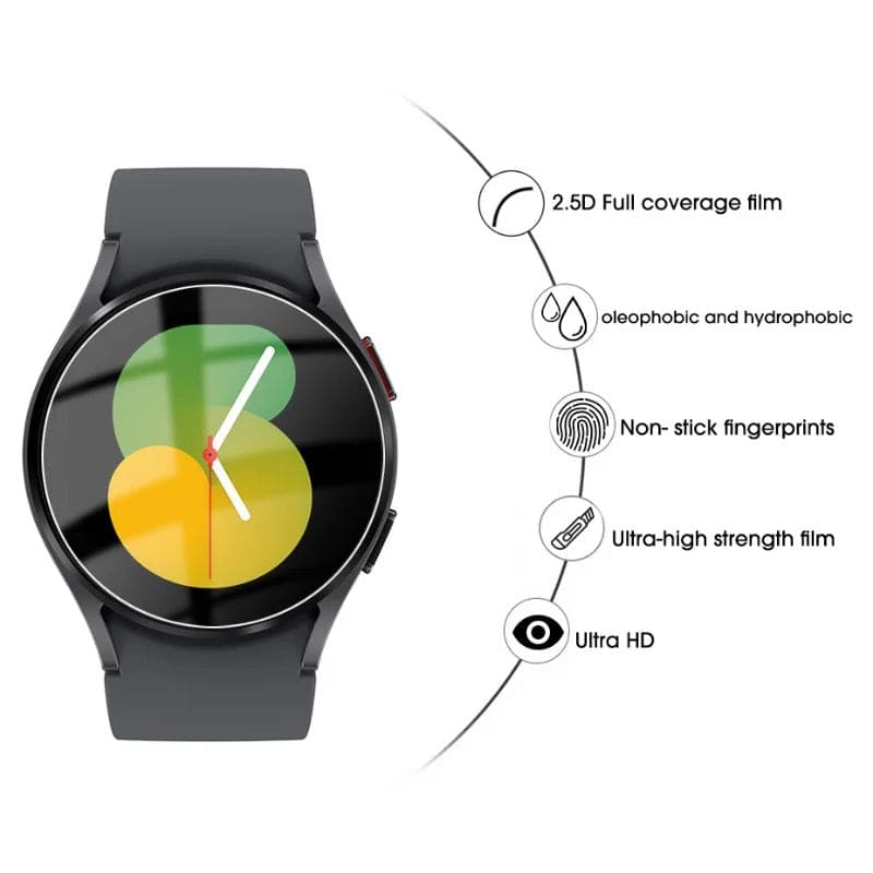 Samsung Galaxy Watch 5 40mm screen protector by That Watch Shop, showing clear, protective film on watch face.