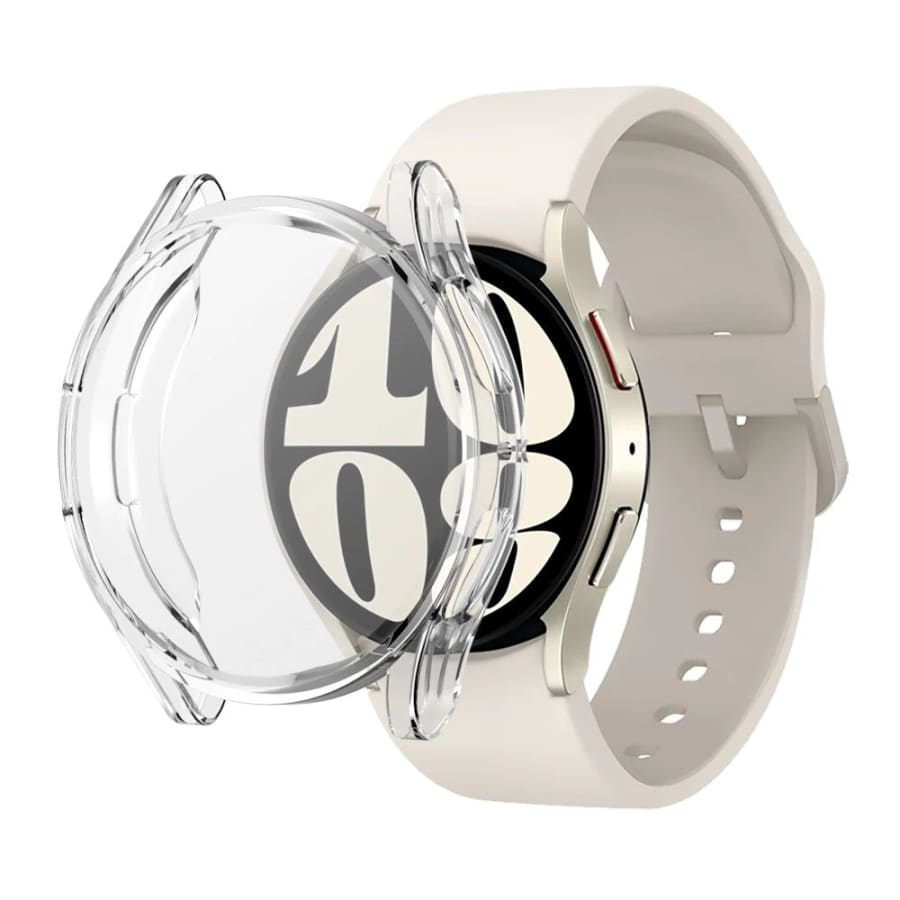 Clear protective case for Samsung Galaxy Watch 6 Classic 47mm, designed by That Watch Shop, showing the watch inside the case.