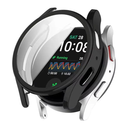 Black Habicare protective case for Samsung Galaxy Watch 7 44mm, providing durable coverage and protection for the smartwatch.