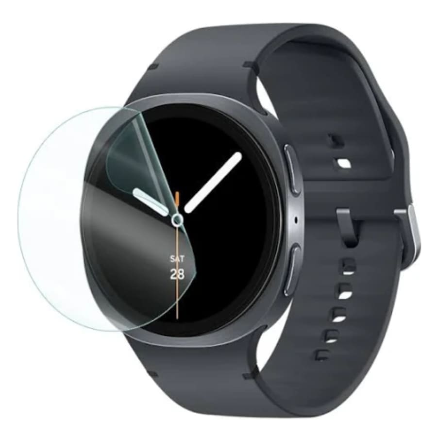 Hydrogel screen protector for Samsung Galaxy Watch 8 44mm, designed to protect the watch face from scratches and impacts.