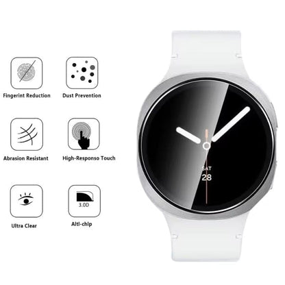 Set of two Samsung Galaxy Watch 8 (44mm) screen protectors by That Watch Shop, clear protective covers for watch screens.