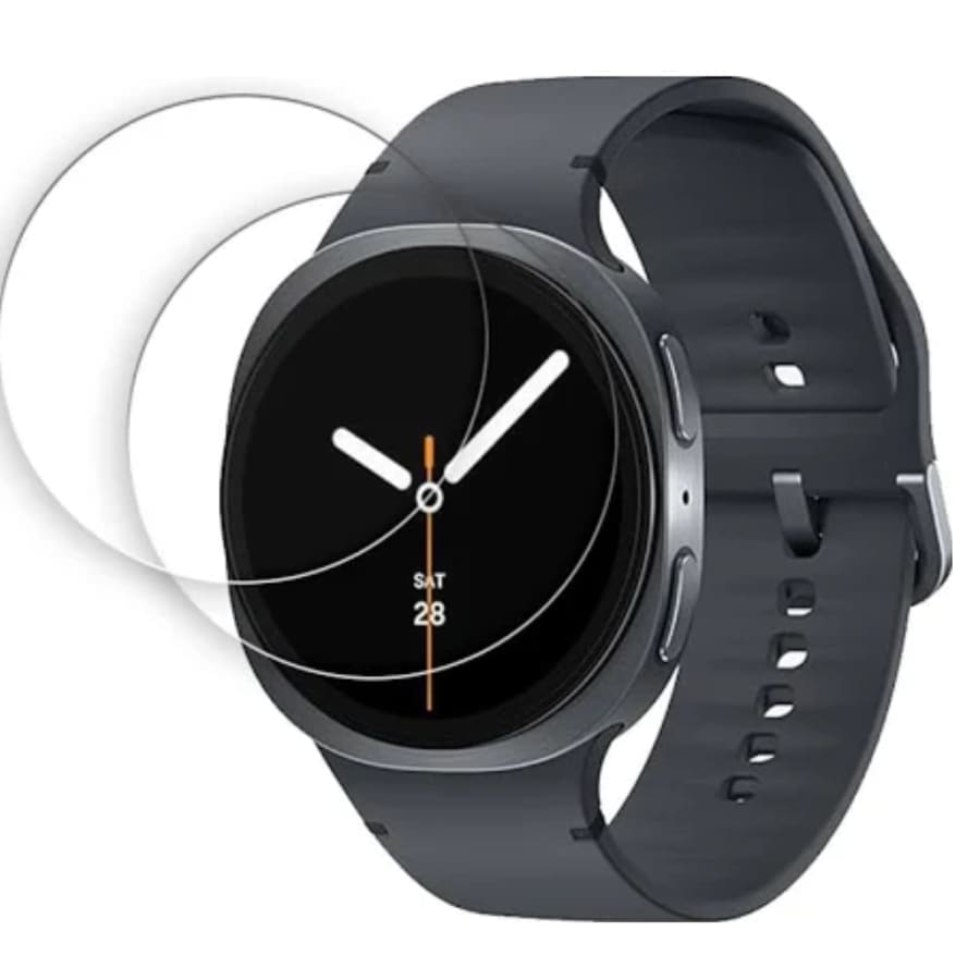 Set of two Samsung Galaxy Watch 8 (44mm) screen protectors by That Watch Shop, clear protective covers for watch screens.