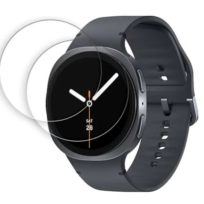 Set of two Samsung Galaxy Watch 8 (44mm) screen protectors by That Watch Shop, clear protective covers for watch screens.
