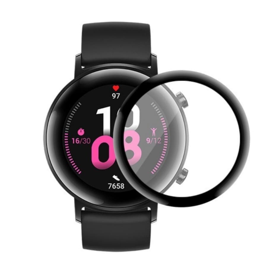 Black screen protectors for Samsung Galaxy Watch Active 2 44mm, pack of 2, designed to protect the watch display.