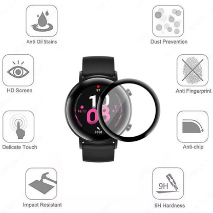 Pack of five Habicare screen protectors for Samsung Galaxy Watch Active 2 44mm, protecting the watch screen from scratches and damage.