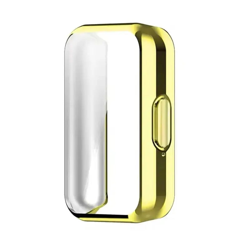 Habicare gold protective case for Samsung Galaxy Watch Fit 3, showcasing the stylish watch case with a smooth finish.