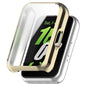 Gold protective case for Samsung Galaxy Watch Fit 3 by Habicare, showing the sleek design and fit on the smartwatch.